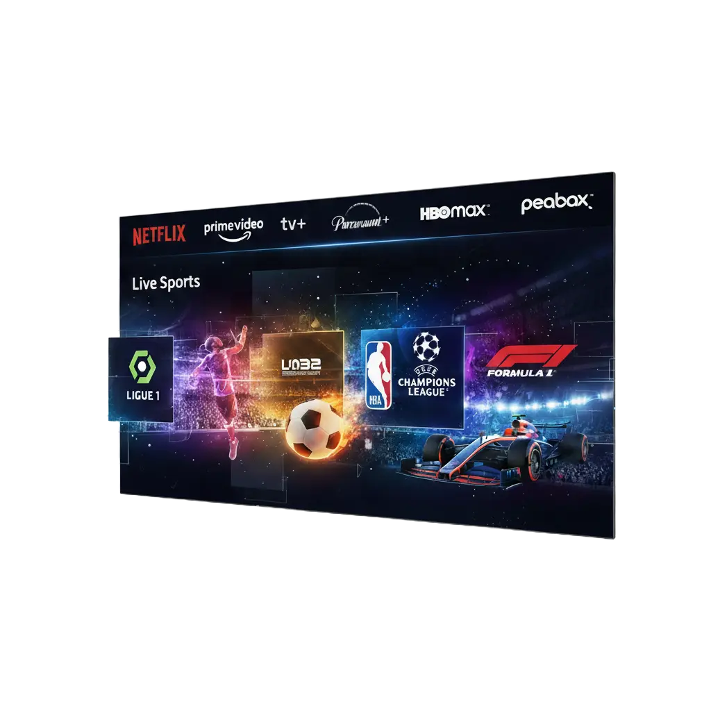 Configuration IPTV sur Smart TV Samsung dans un salon moderne
